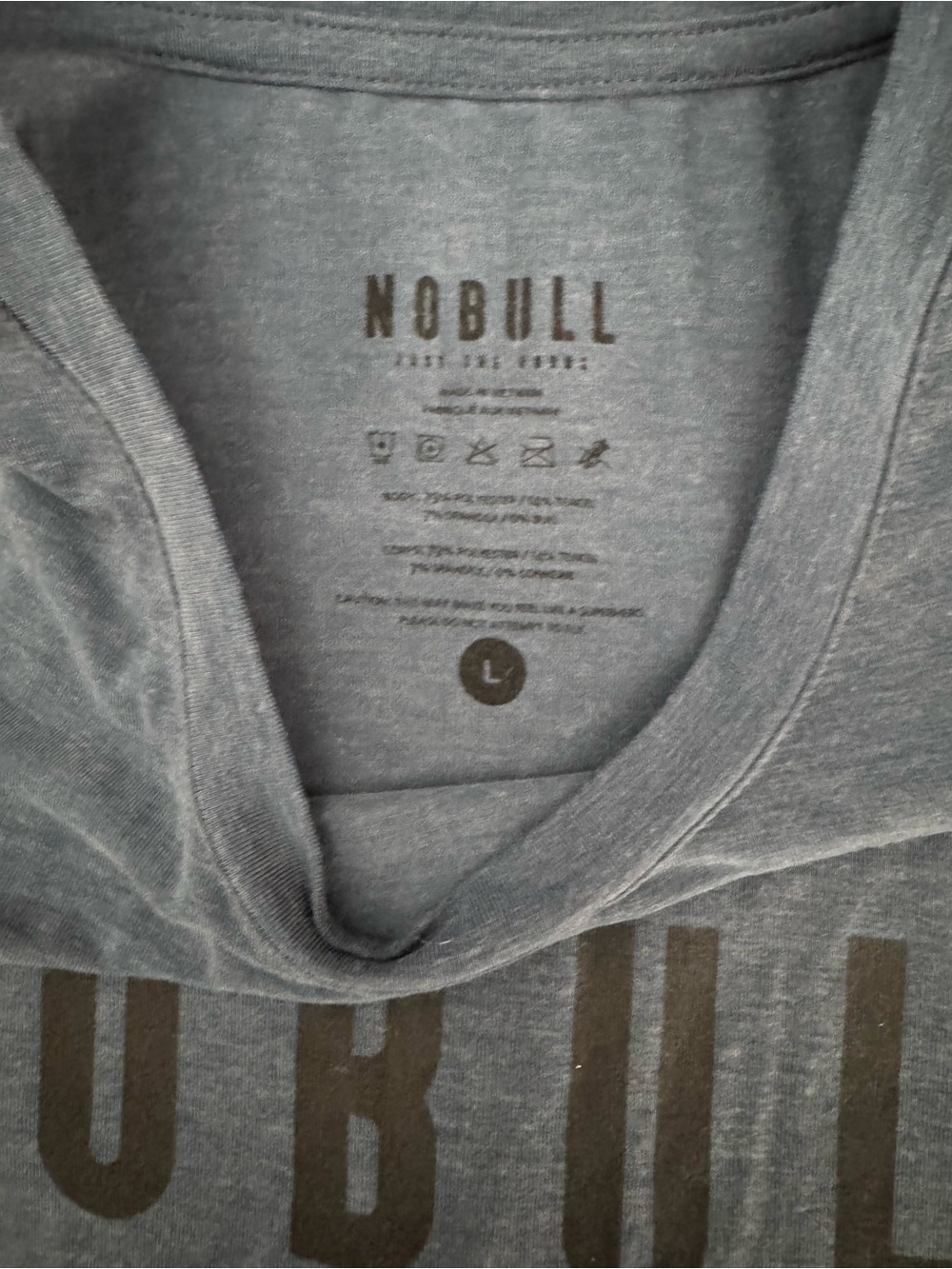 NOBULL Heather Blue Graphic Tank Top - Picture 2 of 3